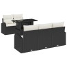 Ensemble de canapé de jardin 6 pcs Noir Poly Rattan 634468634468