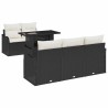 Ensemble de canapé de jardin 6 pcs Noir Poly Rattan 634469634469