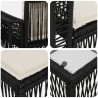 Ensemble de canapé de jardin 6 pcs Noir et blanc crème 634472634472