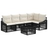 Ensemble de canapé de jardin 6 pcs Noir polyrotin 634478634478