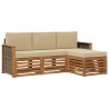 Ensemble de canapés d'extérieur 4 pcs Naturel et Beige 634481634481