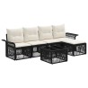 Ensemble de canapé de jardin 6 pcs Noir polyrotin 634484634484