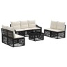 Ensemble de canapé de jardin 8 pcs Noir polyrotin 634486634486