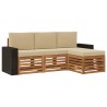 Ensemble de canapés d'extérieur 4 pcs Naturel et Beige 634487634487