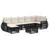 Ensemble de canapé de jardin 8 pcs Noir et blanc crème 634488634488