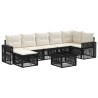 Ensemble de canapé de jardin 8 pcs Noir et blanc crème 634489634489