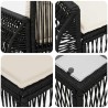 Ensemble de canapé de jardin 7 pcs Noir et blanc crème 634492634492