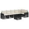Ensemble de canapé de jardin 7 pcs Noir et blanc crème 634494634494