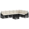 Ensemble de canapé de jardin 8 pcs Noir polyrotin 634496634496
