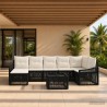 Ensemble de canapé de jardin 8 pcs Noir polyrotin 634499634499