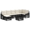 Ensemble de canapé de jardin 8 pcs Noir polyrotin 634499634499