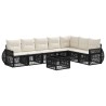 Ensemble de canapé de jardin 8 pcs Noir et blanc crème 634500634500