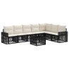 Ensemble de canapé de jardin 8 pcs Noir et blanc crème 634502634502