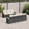 Ensemble de canapé de jardin 8 pcs Noir et Crème polyrotin 634504634504
