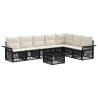Ensemble de canapé de jardin 8 pcs Noir polyrotin 634505634505