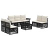 Ensemble de canapé de jardin 8 pcs Noir polyrotin 634507634507