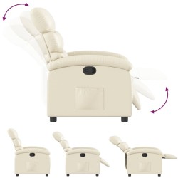 Fauteuil inclinable en similicuir crème 634513634513