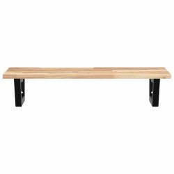 Étagère de vasque murale acier et bois massif d'acacia 634518634518