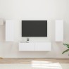 Ensemble meuble TV Montage mural 2 pcs Blanc Bois d'ingénierie 634519634519