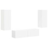 Ensemble meuble TV Montage mural 2 pcs Blanc Bois d'ingénierie 634519634519