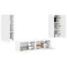 Ensemble meuble TV Montage mural 2 pcs Blanc Bois d'ingénierie 634519634519
