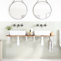 Étagère de vasque murale acier et bois massif d'acacia 634520634520