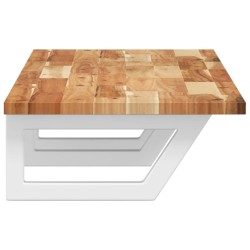 Étagère de vasque murale acier et bois massif d'acacia 634520634520