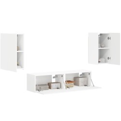 Ensemble meuble TV 4 pcs Blanc Bois d'ingénierie 634521634521