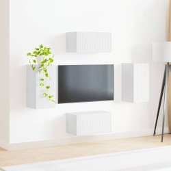 Ensemble meuble TV 4 pcs Blanc Bois d'ingénierie 634521634521