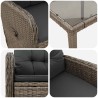 Ensemble de repas extérieur 3 pcs Gris clair et gris foncé 634524634524