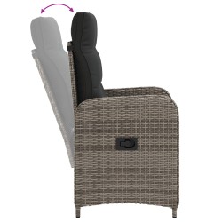 Ensemble de repas extérieur 3 pcs Gris clair et gris foncé 634524634524