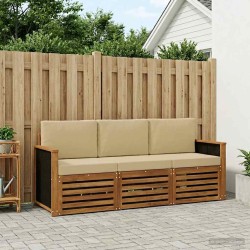 Ensembles de canapés avec coussin 3 pcs Bois d'Acacia Massif 634525634525