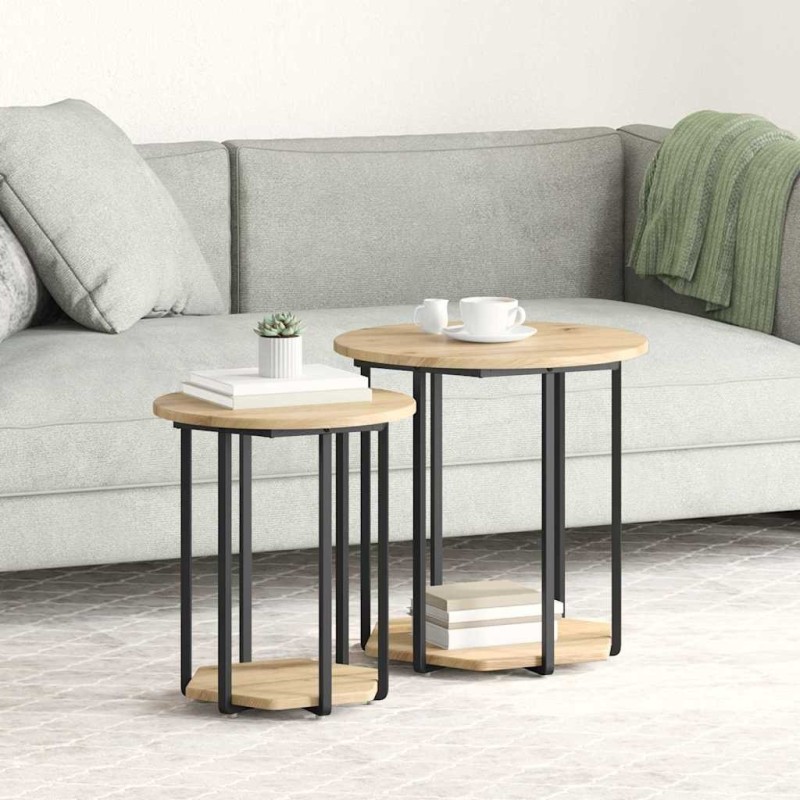 Ensemble de tables d'appoint 2 pc Marron 50 x 50 x 50,5 cm 634529634529
