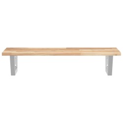 Étagère de vasque murale acier et bois massif d'acacia 634534634534