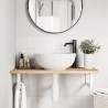Étagère de vasque murale acier et bois massif d'acacia 634535634535