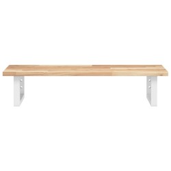 Étagère de vasque murale acier et bois massif d'acacia 634535634535