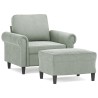 Fauteuil avec repose-pied Gris clair 60 cm Velours 634536634536