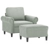 Fauteuil avec repose-pied Gris clair 60 cm Velours 634536634536