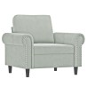 Fauteuil avec repose-pied Gris clair 60 cm Velours 634536634536