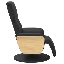 Fauteuil inclinable avec repose-pieds noir similicuir 634537634537