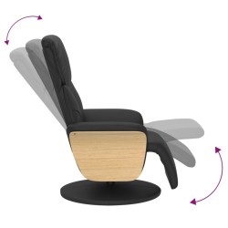 Fauteuil inclinable avec repose-pieds noir similicuir 634537634537
