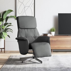 Fauteuil inclinable avec repose-pieds gris foncé tissu 634538634538