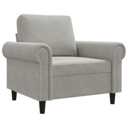 Fauteuil Gris clair 60 cm Velours 634539634539