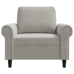 Fauteuil Gris clair 60 cm Velours 634539634539