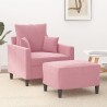 Fauteuil avec repose-pied Rose 60 cm Velours 634541634541