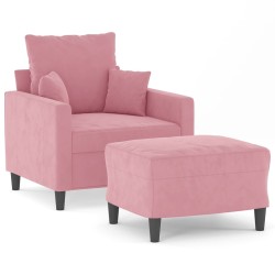 Fauteuil avec repose-pied Rose 60 cm Velours 634541634541