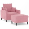 Fauteuil avec repose-pied Rose 60 cm Velours 634541634541