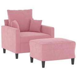 Fauteuil avec repose-pied Rose 60 cm Velours 634541634541