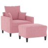 Fauteuil avec repose-pied Rose 60 cm Velours 634541634541