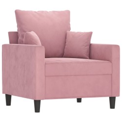 Fauteuil avec repose-pied Rose 60 cm Velours 634541634541